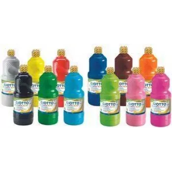 GIOTTO guaša krāsa SCHOOL PAINT, 1000 ml, dažādas krāsas, gatava lietošanai, sajaucama, mazgājama - 1 gabals (F535600)