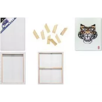 KANGARO K-820021 3D rāmja audekls, 500 x 600 mm, 37 mm dziļa mala, 100% kokvilna 380 g/m², 3 slāņu gruntēts ar gēsu, balts, 1 gabals