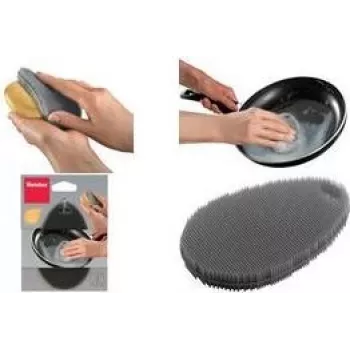 Metaltex silikona tīrīšanas sūklis, ovāls, pelēks, elastīgs, 1 gabals 297615000
