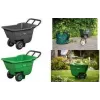 Bradas HANDY-GO dārza ķerra 90 L zaļa, 150 kg ietilpība, plastmasas kauss, tērauda rāmis, pneimatiskais ritenis TQ-WB090GR