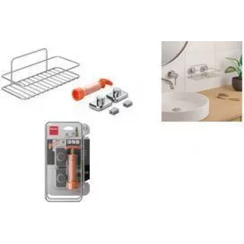 Metaltex Reflex Luxy Vacuum-Fix sienas plaukts sudraba 1 līmeņa 403329000