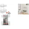 Metaltex Reflex LUXY dubultais dvieļu turētājs ar plauktu, VacuumFix vakuuma stiprinājums, sudraba 403342000