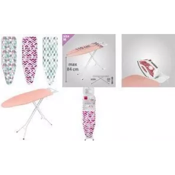 Metaltex Kuma gludināmais dēlis, balts ar metāla gludekļa turētāju, tvaiku caurlaidīgs siets, regulējams augstums 70-88 cm, salokāms 418033001