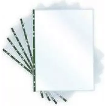 PAVO 8020614 A4 kristāldzidra dokumentu uzmava ar zaļu pastiprinātu malu, atvērta no augšas, universāls perforējums, 0,06 mm PP, 1 gabals
