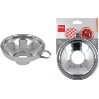 Metaltex nerūsējošā tērauda ievārījuma piltuve ar rokturi, pulēta, 140 mm augšējais diametrs 257197010