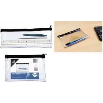 KANGARO K-56201 caurspīdīgs penālis, 330 x 125 mm, rāvējslēdzēja aizdare, PVC