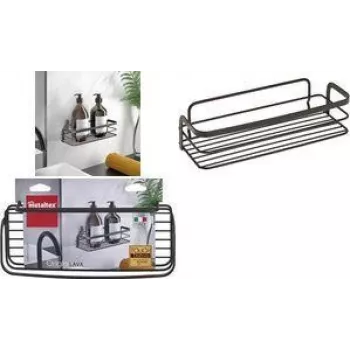 Metaltex Origin LAVA 1 līmeņa sienas plaukts, Touch-Therm pārklāts metāls, melns 401104000