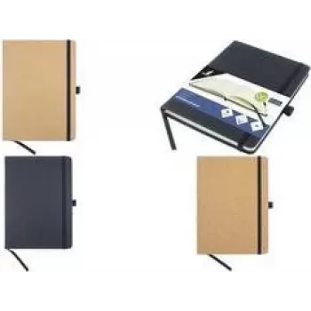 KANGARO K-552241 piezīmju grāmatiņa, 96 lapas, DIN A5, līnijas, melns PU cietais vāks, 80 gsm, šamua papīrs, 1 gabals
