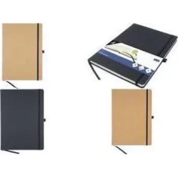 KANGARO K-552161 A4 lineāla kraft piezīmju grāmatiņa, 96 lapas, PU cietie vāki, šamie papīrs