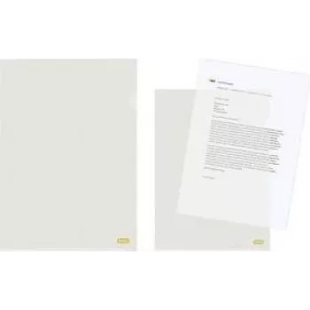 ELBA pārstrādāta materiāla dokumentu futrālis DIN A4 0,10 mm caurspīdīgs ar atvērumu augšpusē/labajā pusē (100 gab. iepakojums)