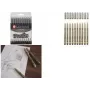 SAKURA Pigma Micron Fineliner pildspalvu komplekts, 10 melnas, līniju platums 0,15–0,70 mm, POXSDK10A