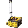 Stanley SXWTD-509 salokāms ratiņu komplekts ar 25 kg salokāmu grozu, 60 kg slodze, alumīnijs, melns/dzeltens
