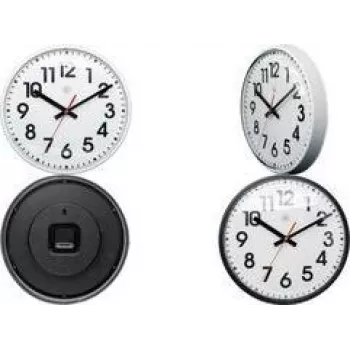 NEXTIME NXT kvarca sienas pulkstenis 260 mm balts ciparnīca melni cipari plastmasas korpuss 7308WI