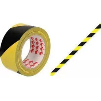 RAADHUIS grīdas marķēšanas lente, 50 mm x 33 m, melna/dzeltena PVC, 1 rullis RD-351142-3