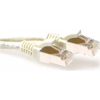 ACT Ivory 0,5m S/FTP CAT6A bez aizķeršanās savienojuma kabelis ar RJ45 savienotājiem FB6000