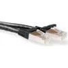 ACT FB7910 melns 10m LSZH S/FTP CAT6A savienojuma kabelis ar aizsargātiem spraudņiem