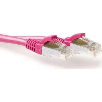 ACT Rozā 0,5m LSZH S/FTP CAT6A Snagless RJ45 tīkla kabelis (FB8800)