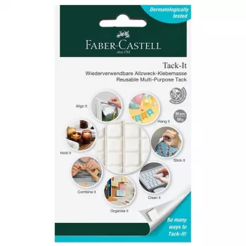 Faber-Castell Tack-It līmes masa, noņemama un atkārtoti lietojama, balta, 84 gabali (589150)