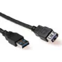 ACT SB3040 USB 2.0 pagarinājuma kabelis 0,5m USB-A vīrišķais uz USB-A sievišķo melns