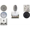 NEXTIME NXT ECO kvarca sienas pulkstenis 300 mm melns ciparnīca pelēks korpuss balti cipari 7373ZW