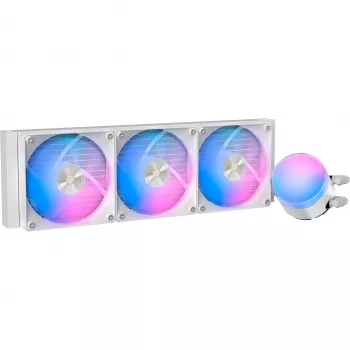 Ocypus Delta L36 ARGB V2 balts AIO šķidruma CPU dzesētājs, 360mm radiators, 3x120mm ARGB ventilatori, Intel un AMD