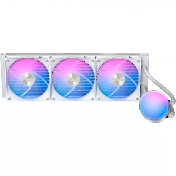 Ocypus Delta L36 ARGB V2 balts AIO šķidruma CPU dzesētājs, 360mm radiators, 3x120mm ARGB ventilatori, Intel un AMD