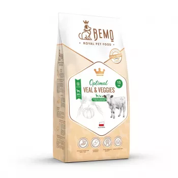 BEMO Optimal Teļa gaļa un dārzeņi vidēji lieliem suņiem - sausā suņu barība - 15kg
