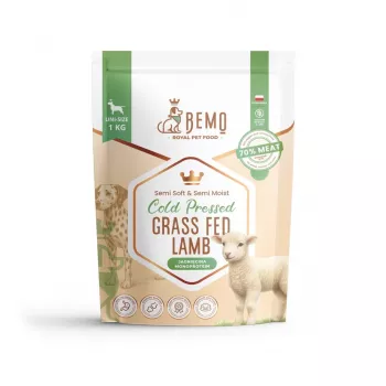 BEMO auksti spiesta sausā suņu barība ar zālē ganītu jēru 1kg