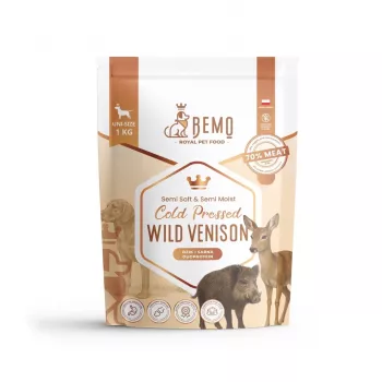 BEMO auksti spiestā sausā suņu barība ar savvaļas brieža gaļu - 1kg
