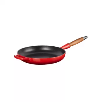 LE CREUSET čuguna panna ar koka rokturi 28 cm sarkana