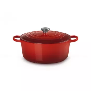 Le Creuset apaļš čuguna kastrolis 34cm 12L sarkans