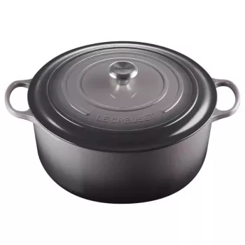 LE CREUSET čuguna apaļais holandiešu katls 34cm 12L pelēks