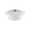 LE CREUSET emaljēts čuguna ovāls holandiešu katls 27 cm 4,1 L balts