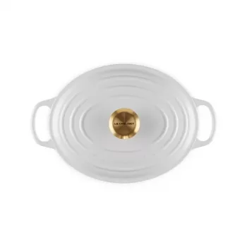 LE CREUSET emaljēts čuguna ovāls holandiešu katls 27 cm 4,1 L balts