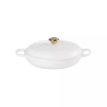 LE CREUSET Seklais čuguna sautēšanas katls 30cm 3.5L Balts