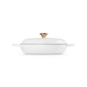 LE CREUSET Seklais čuguna sautēšanas katls 30cm 3.5L Balts