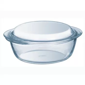 Pyrex Essentials 3L apaļš stikla trauks ar vāku, borosilikāta stikls, Ø22cm