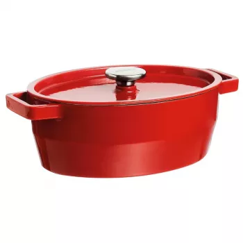 Pyrex čuguna ovāla kastrolis 5,8L sarkans 33x25cm