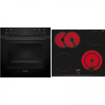 Siemens EQ212KAAB iebūvējams cepeškrāsns komplekts ar keramisko plīti