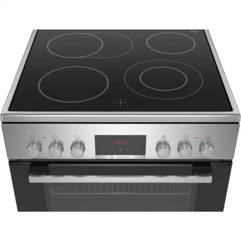Bosch HKR39C250 Serie 4 brīvstāvošs elektriskais plīts ar keramisko plīts virsmu, nerūsējošais tērauds