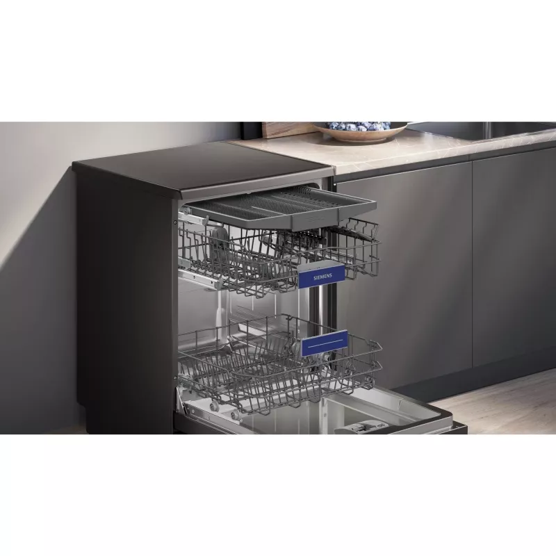 Siemens SN23EC03ME iQ300 brīvi stāvoša trauku mazgājamā mašīna 60 cm, 14 vietu komplekti, energoefektivitātes klase B, Home Connect