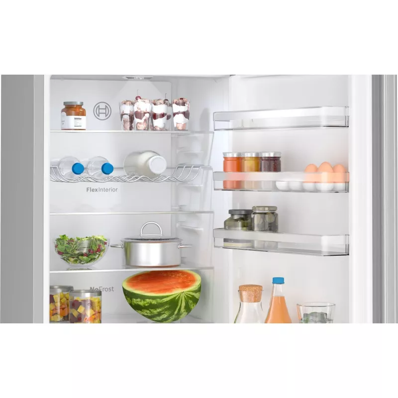 Bosch KGN392LBF Serie 4 brīvstāvošs ledusskapis-ar saldētavu, 203 cm augstums, energoefektivitātes klase B, sudraba inox izskats