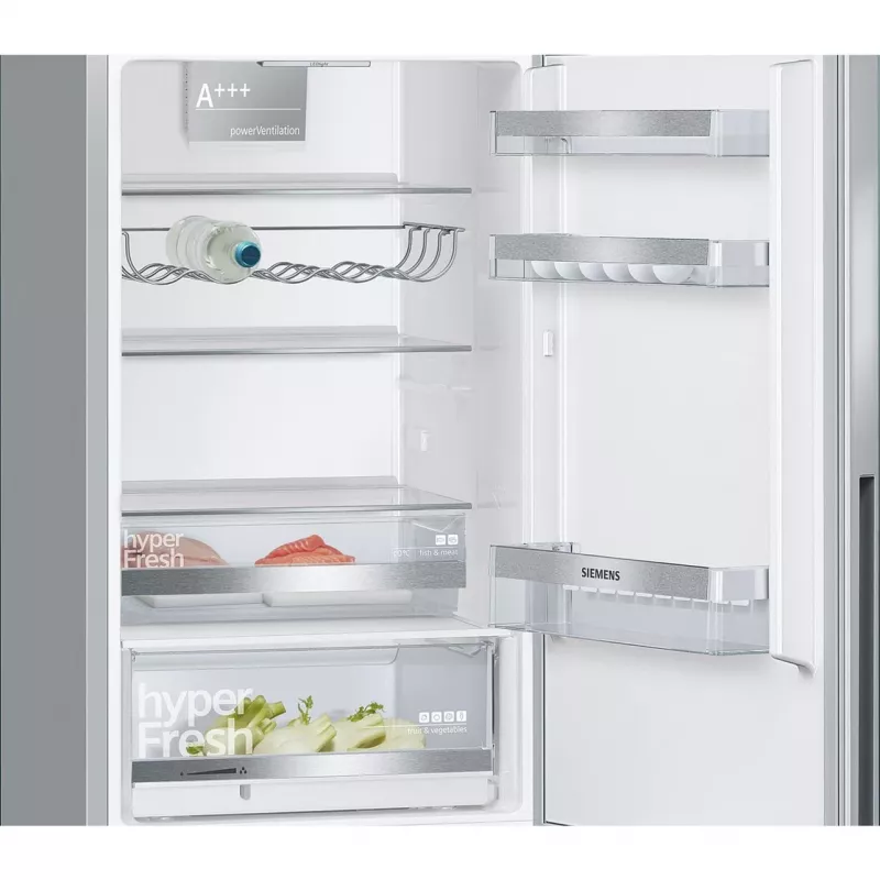 Siemens KG36EALCA iQ500 brīvstāvošs ledusskapis-ar saldētavu, 186 cm, C, nerūsējošā tērauda izskats