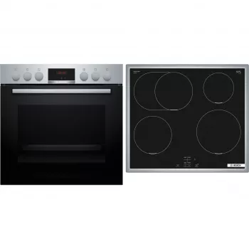 Bosch HND415LS62 iebūvējama cepeškrāsns un keramikas plīts komplekts, 71L, 7 funkcijas, nerūsējošais tērauds