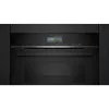 Siemens CS736G1B1 iQ700 iebūvējams kompaktais cepeškrāsns ar tvaika funkciju, 47 L, TFT skārienekrāns, Home Connect, melna