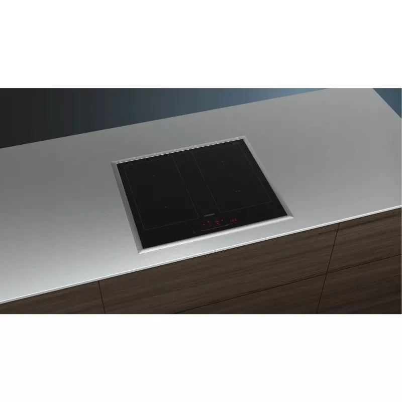 Siemens ED645HQC1E iQ500 indukcijas plīts virsma 60 cm melna, uzstādāma virs virsmas ar rāmi