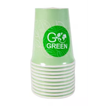 GOGREEN Kompostējams piknika trauku komplekts 4 personām, 24 daļas, uz augu bāzes, dabīgi balts
