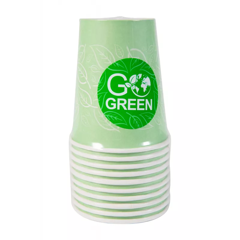 GOGREEN Kompostējams piknika trauku komplekts 4 personām, 24 daļas, uz augu bāzes, dabīgi balts
