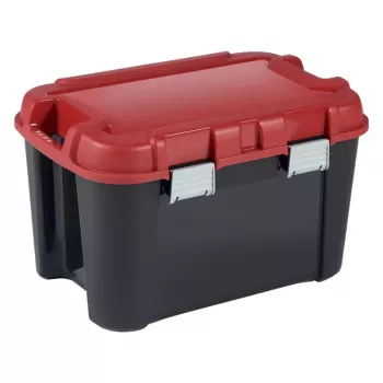 KETER DIY Totem 60L uzglabāšanas kaste ar vāku, 59 x 39,5 x 36 cm, melna/sarkana