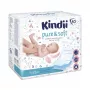 Kindii Pure & Soft autiņbiksīšu nomaiņas paklājiņi 60x60 cm, 10 gab., ūdensnecaurlaidīgi vienreizlietojami paliktņi, balti